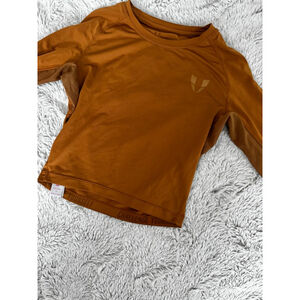 FIRM ABS Size Small Terracotta Deep Mustard Colored Athletic Long Sleeve Wore 1